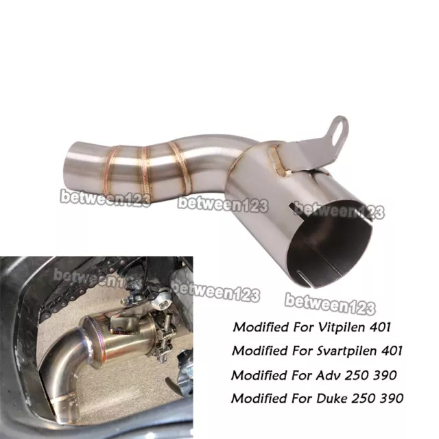 Modified For Duke 390 ADV 390 Husqvarna 401 Exhaust Mid Pipe Replace Catalyst