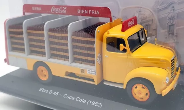Camión modelo a escala 1/43 Altaya G1H2E003 - 1962 Ebro B-45 Coca Cola - amarillo