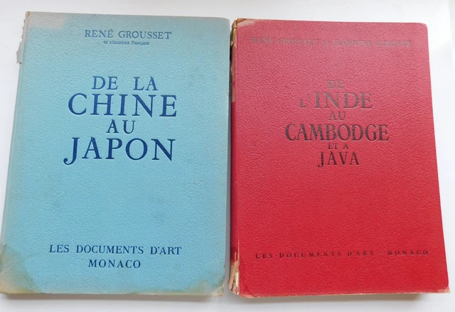 Rene Grousset SET OF 2 - De La Chine Au Japon, De L'Inde au Cambodge et a Java