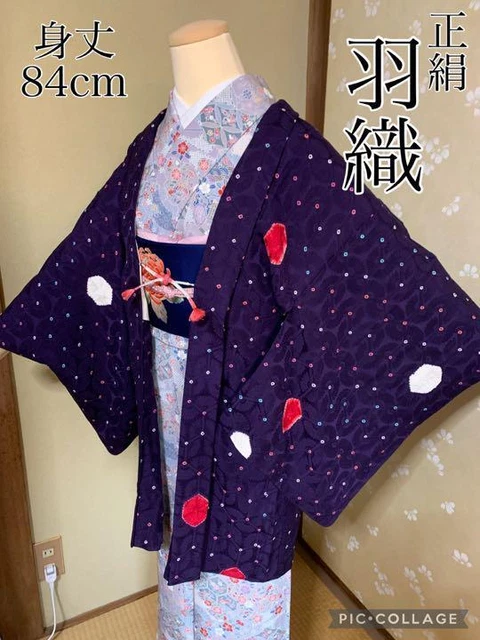 Haori Pure Silk Aperture Tortoiseshell Pattern Chrysanthemum Taisho Romance Pret