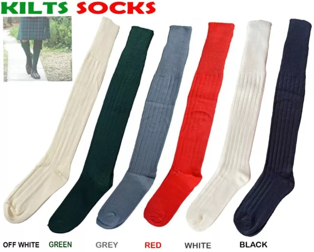 Men's Traditional Scottish Highland Kilt Wear Hose Wool Long Socks