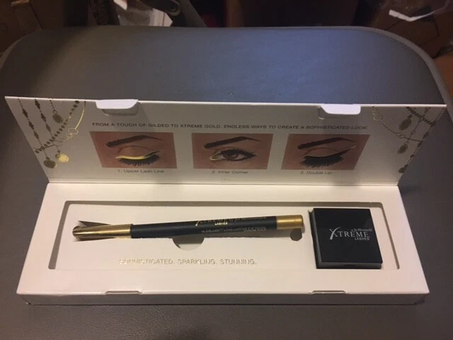 Xtreme Lashes GlideLiner GOLD with subtle Sparkle and GlideLiner sharpener NIB Xtreme Lashes GlideLiner GOLD with subtle Sparkle and GlideLiner sharpener NIB