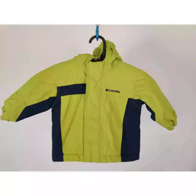 (V) Columbia kids snow jacket winter waterproof green/navy sz 18 months
