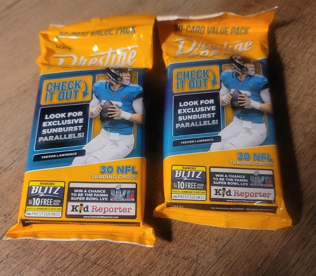 ( LOT OF 2 ) 2022 Panini Prestige Football Fat Pack 30 Cards Per Pack