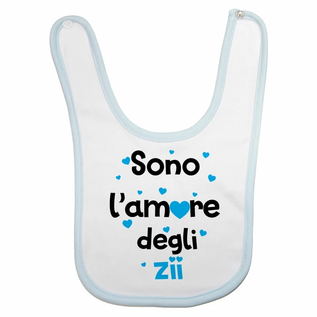 Fupies Bavaglino Neonato Personalizzato – 'Sono L'Amore Degli Zii' Con Orsetto, Made In Italy, 15x30 Cm