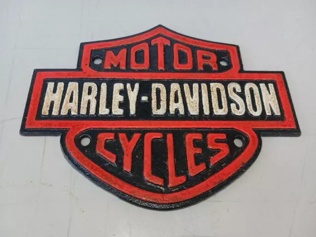 Harley Davidson Cast Iron Sign Plaque Motorcycle sign wall hanging