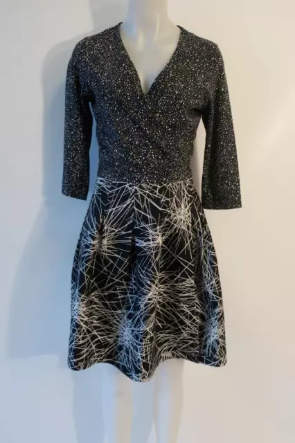 Womens Diane Von Furstenberg Jewel Stella Lightbeam Silk Wool Wrap Dress 10 *