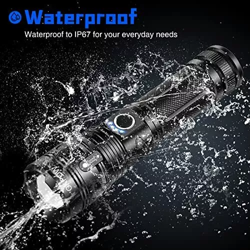 OKPOW Torches Led Super Bright Rechargeable - 10000 Lumens Powerful Tactical Fla 2