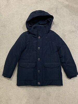 Tommy Hilfiger Boys Navy Padded Winter Jacket Coat with Hood Size 5-6 Years