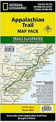 Appalachian Trail Maps National Geographic Complete A.T. GA-ME Topo Map Bundle