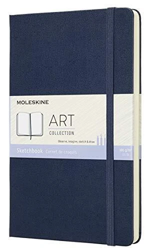 Art Sketchbook Hard Cover Large 5" X 8.25" Plain/blank Sapphire Blue 104 P