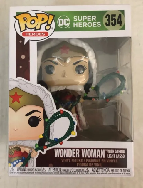 Wonder Woman with Christmas Lights Lasso Holiday #354 Funko Pop DC Heroes BG1