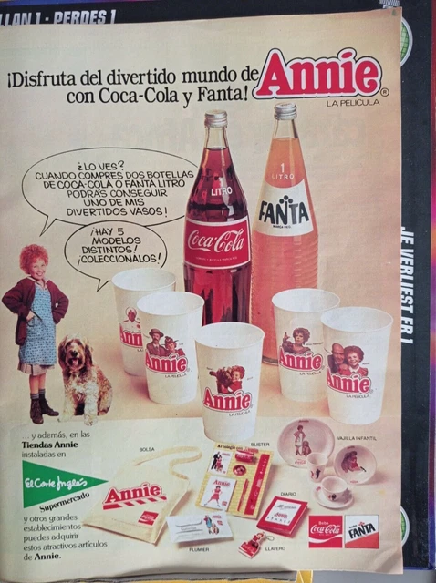 ritagli annuncio pubblicità annie fanta coca cola merchandising memorabilia