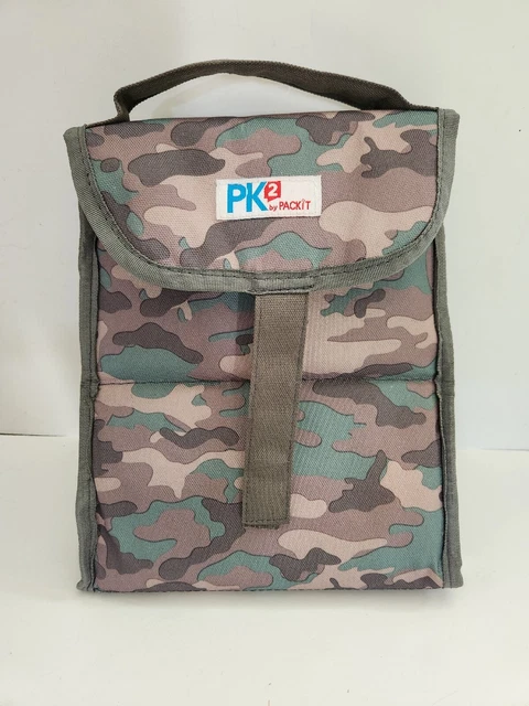 PK2 BY PACK IT Freezable  FOLD & FREEZE  LUNCH BAG  Camouflage Green Tan Camo
