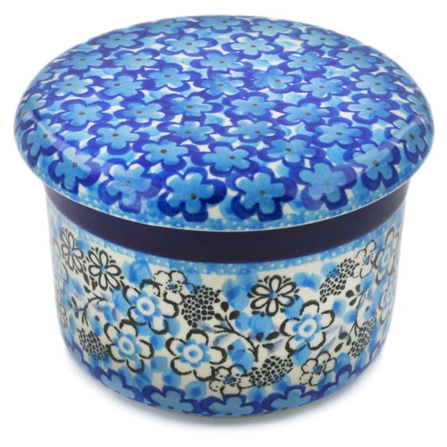 Polish Pottery French Butter Dish Ceramika Artystyczna Out Of Blue UNIKAT