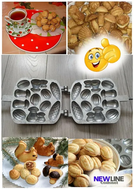 NEW Maker Mold Press BIG Form Assorti Russian Cookies Oreshki Oreshnitsa Nutlets