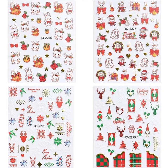 Art Decorations Elk Nail Stickers Rabbit Nail Decals Christmas Nail Stickers