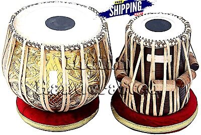 Small Egyptian Handmade Inlaid Wooden Black White Drum-Tabla-Dumback 5.75"" 