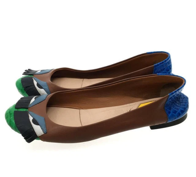 FENDI WOMEN S FLAT monster pumps in multicolor size 36 used