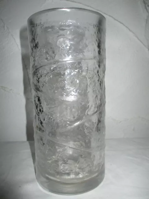 Schwere EISGLAS VASE  Space Age 60 er - 70 er Jahre Eis Glas