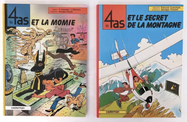 2 E.O. les 4 AS "et la Momie" N°36  et "Secret de la Montagne" N 24 F.Craenhals