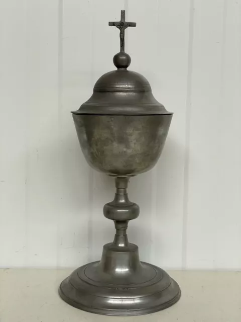 SALE ! A beautiful Pewter/Tin Gothic revival Church Ciborium /Chalice