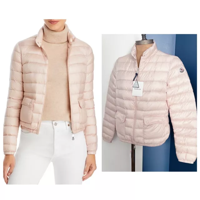 NEW Moncler LANS Light Womens Down Jacket Pastel Pink Size 2 * Authentic