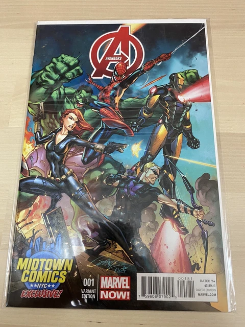 Avengers Vol 5 #1 J Scott Campbell Midtown Variant Nm Interlocking Cover
