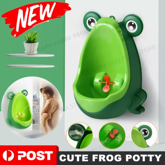 Kid Baby Potty Toilet Training Urinal Boys Pee Trainer Cute Frog Shaped Bathroom