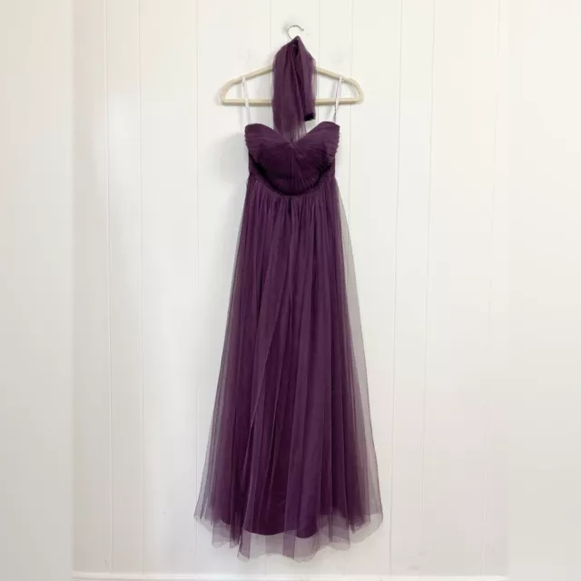 Jenny Yoo Annabelle Adjustable Tulle Bridesmaid Gown in Raisin Purple Size 2