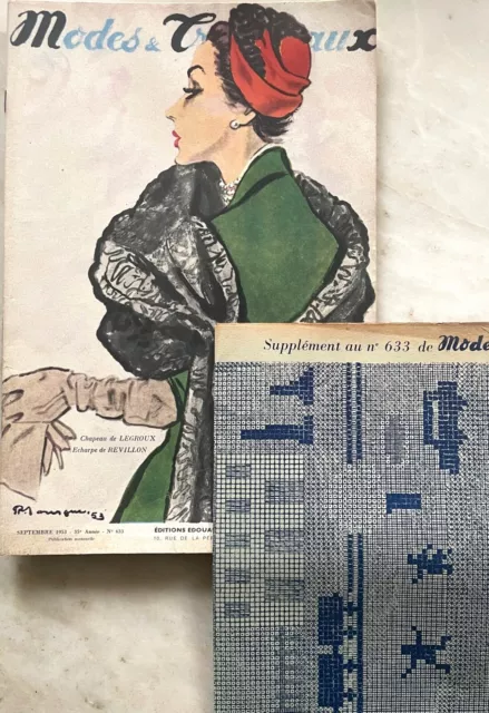 Modes et Travaux n°633 Septembre 1953 revue avec poupée Françoise + son patron