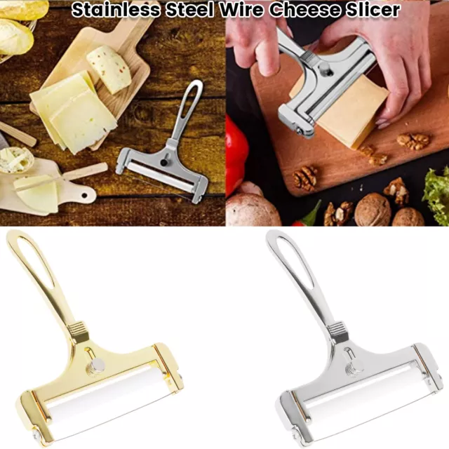 Wire Cheese Slicer Stainless Steel Thickness Adjustable Wire Cheese Cutter stuqT