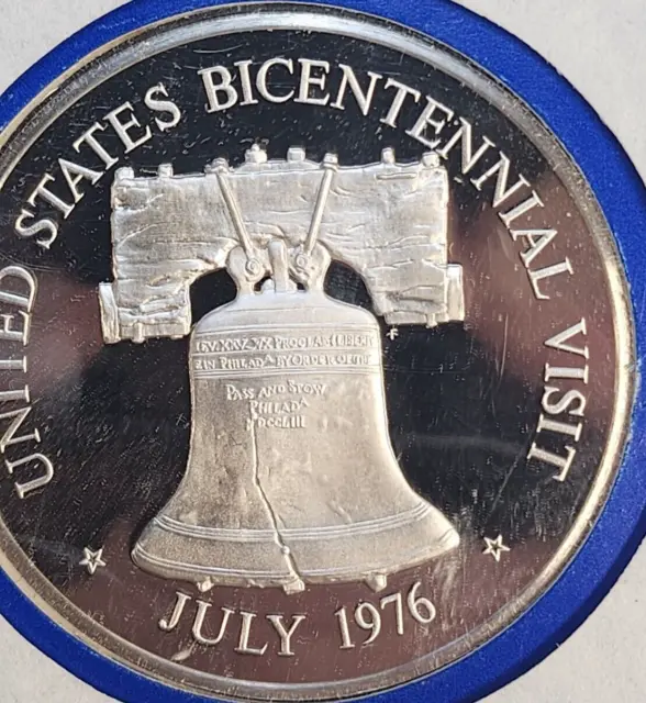 1976 Queen Elizabeth USA Bicentennial Official visit silver proof medal