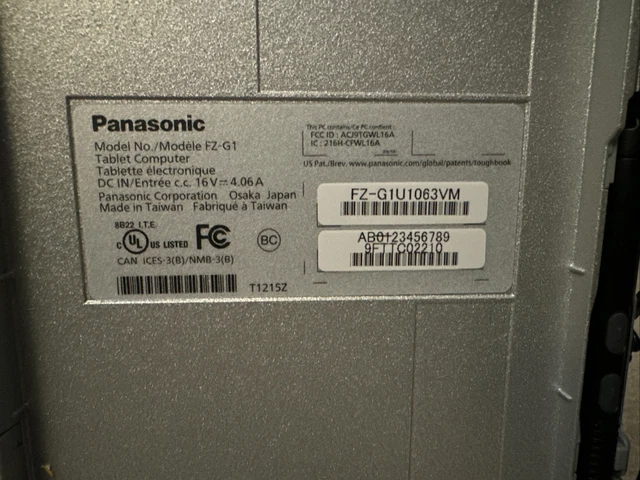 PANASONIC TOUGHPAD FZ-G1 mk5 Fz-g1u1063vm avec clavier Ikey 256 Go SSD ...