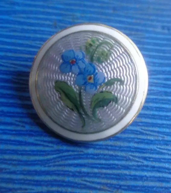 Norwegian Stg Silver Enamel Forget Me Not Brooch 1910/20s - Marius Hammer Norway