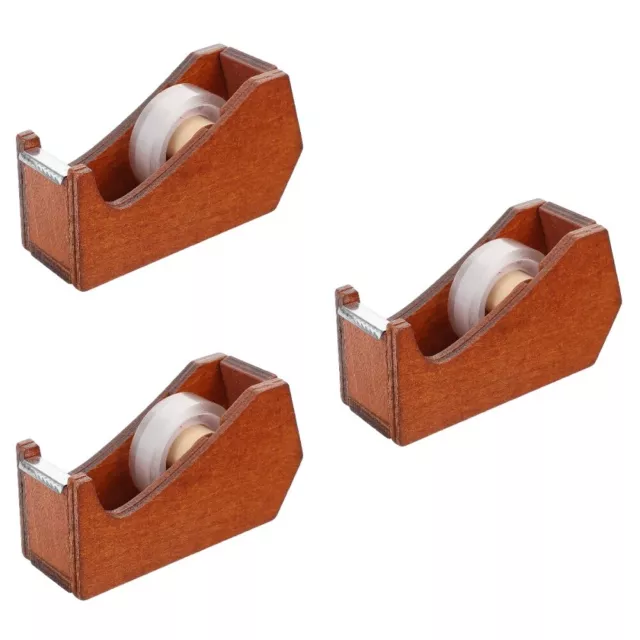 3pcs Wooden Tape Dispenser Desktop Tape Dispenser Portable Tape Tape