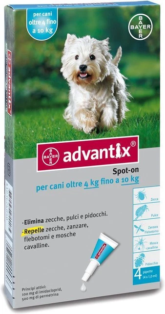 BAYER ADVANTIX antiparassitario per cani oltre 4 kg fino a 10 kg