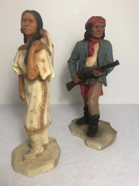 Vintage 1988 Castagna Native American Indians Figurines Made In Italy (b5)