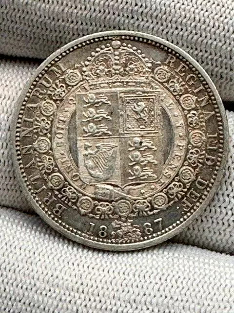 1887  Queen Victoria Silver Half-Crown 2/6d Jubilee Head British Coin
