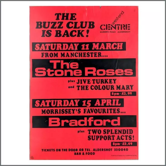 The Stone Roses ‘The Buzz Club’ 1989 Concert Poster and Set List (UK)