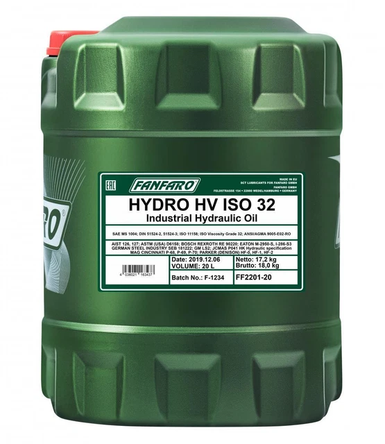 FANFARO Huile hydraulique Liquide hydraulique Fluide hydraulique FF2201-20 20I