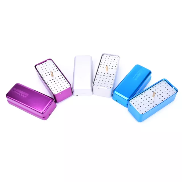 72 Holes ALUMINIUM Dental Bur Burs Holder Block Disinfection Box Auto-wf