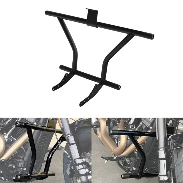 Matte Black Engine Guard Crash Bar Fit For Harley Softail Deluxe Fat Boy 2018-up