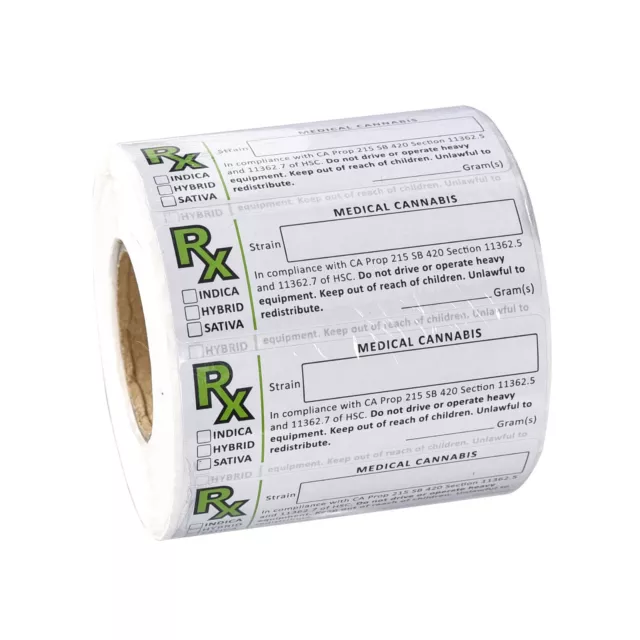 PLEXON RX Labels 3" x 1" (76 mm x 25.4 mm) Self-Adhesive-All States Compliant