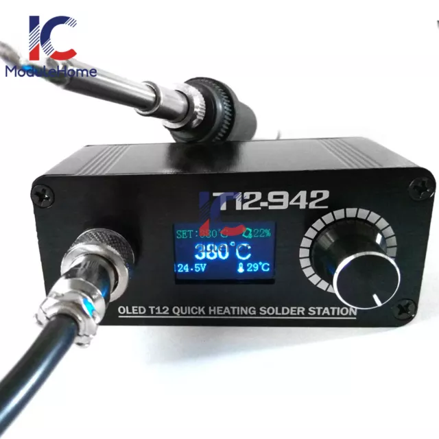 Estación de soldadura de temperatura ajustable digital DC12-24V 75W T12-942 OLED 3