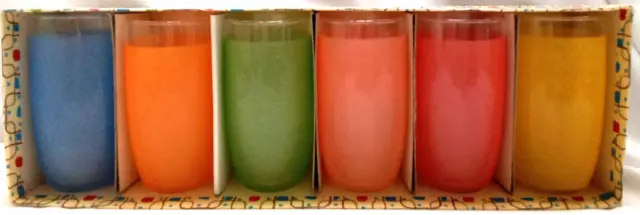 Set of Six Glasses Thumblers in Six Different Colours 1960s
