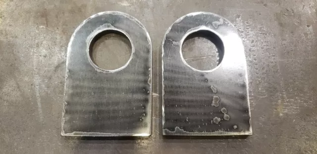 (2) Weld On Tabs, Pad Eyes, Shackle Mounts Size 4"x 6" x 1/2" Thick With 2" Hole