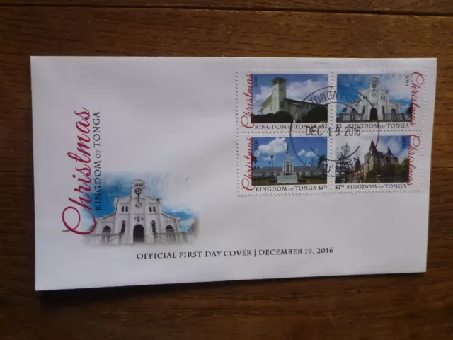 Tonga 2016 Christmas Set 4 Stamps Fdc First Day Cover