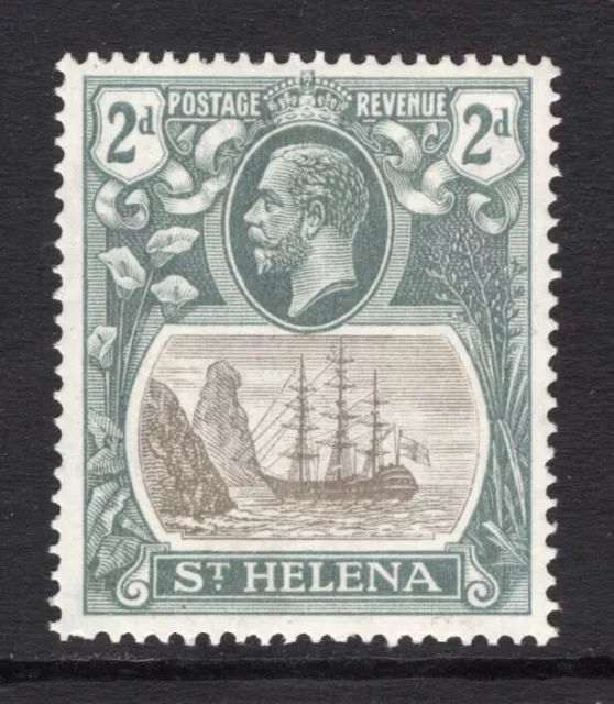 M20826 St Helena 1922 SG100a - 2d grey & slate with BROKEN MAINMAST variety.