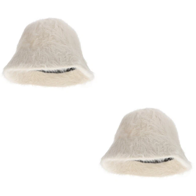 2 PCS Warm Bucket Cap Bucket Hat Warm Winter Hats Women Thermal Hat